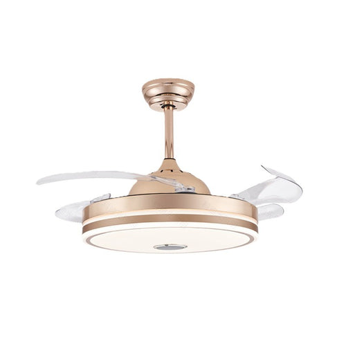 Lumi-InvisiBreeze Remote Controlled Dimmable Ceiling Fan (Champagne Gold)